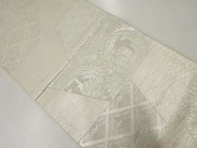 アンティーク　花鳥・古典柄模様織出し袋帯（材料）